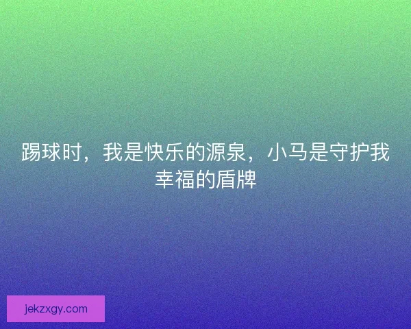 踢球时,我是快乐的源泉,小马是守护我幸福的盾牌 踢球时,我是快乐的源泉,小马是守护我幸福的盾牌